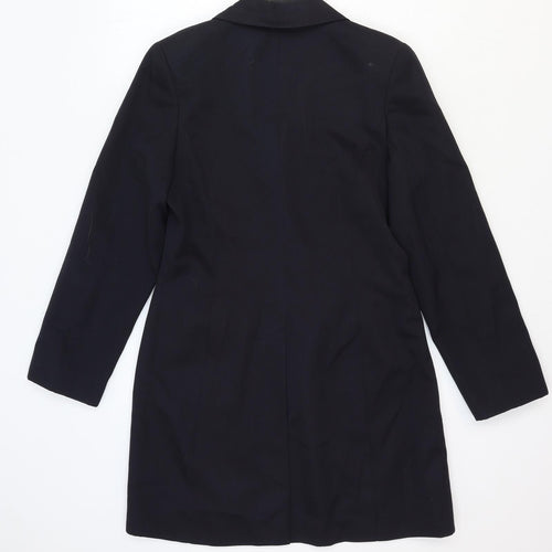 Woolf Europe Womens Blue Overcoat Coat Size 4 Button