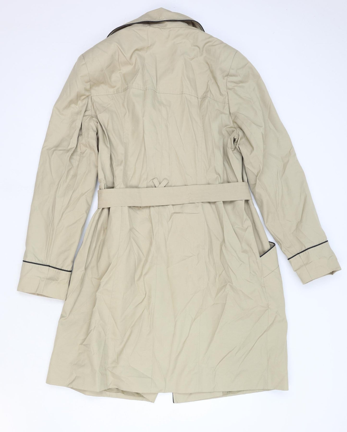 TU Womens Beige Trench Coat Coat Size 20 Button
