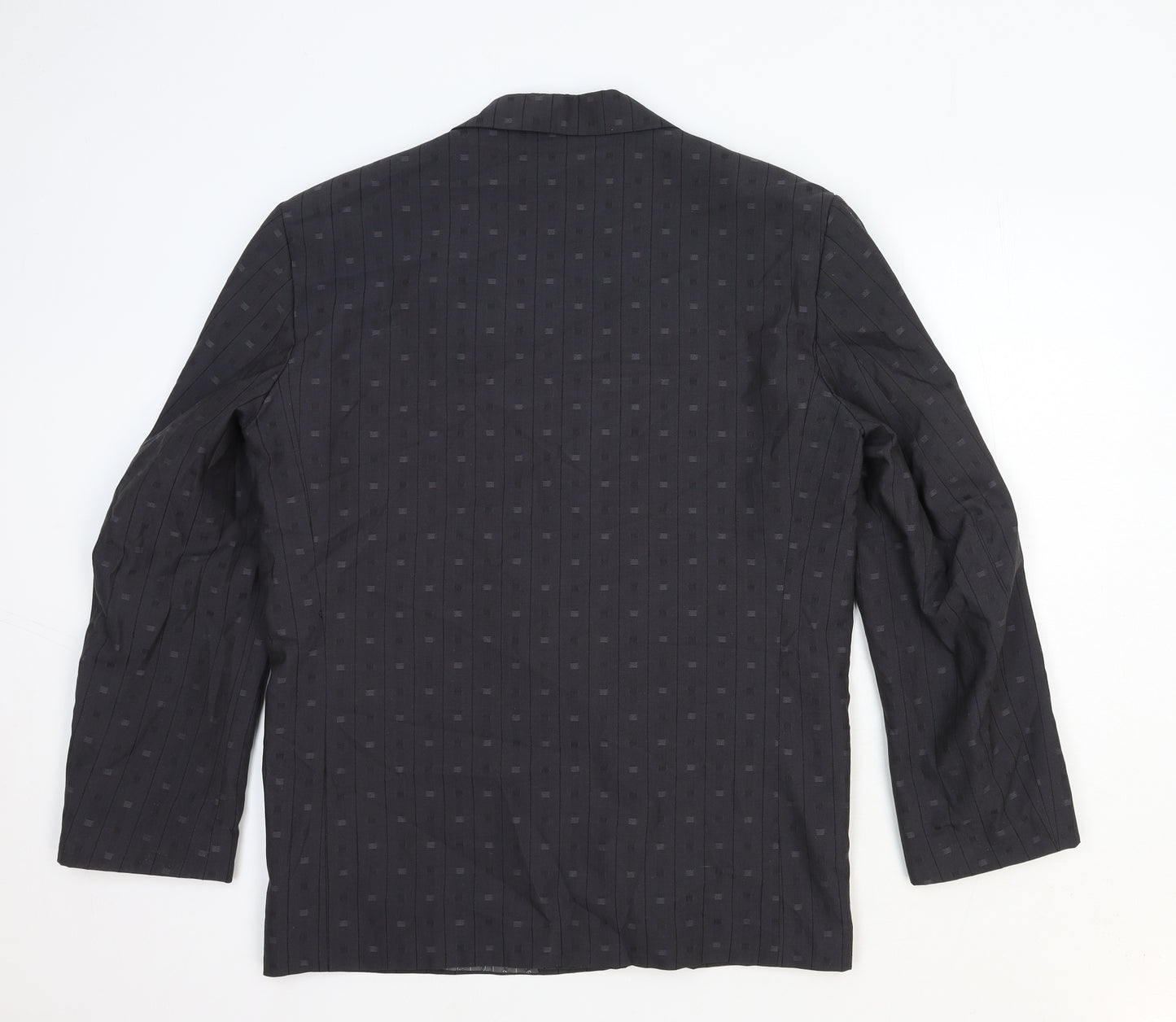 SWJ Mixers Mens Grey Polka Dot Polyester Jacket Blazer Size L Regular