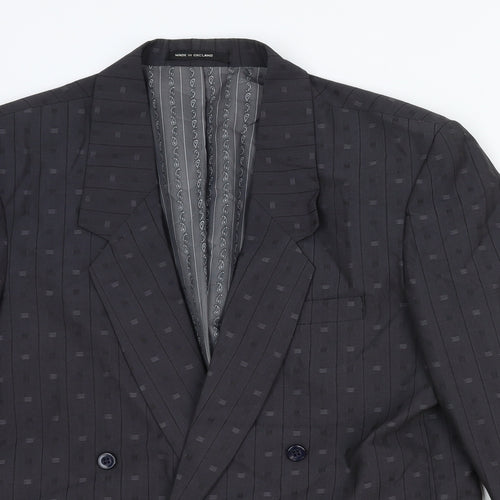 SWJ Mixers Mens Grey Polka Dot Polyester Jacket Blazer Size L Regular