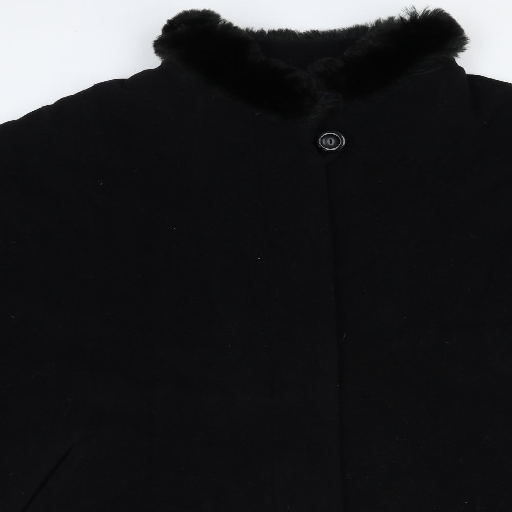 Gray Osbourn Womens Black Jacket Poncho One Size Button