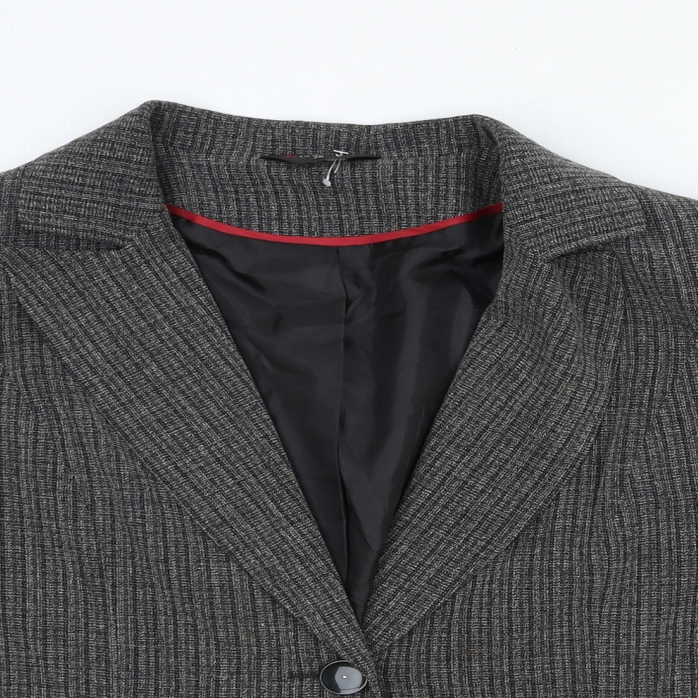 BM Collection Womens Grey Polyester Jacket Blazer Size 20
