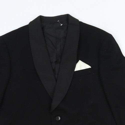 Berwin Mens Black Wool Jacket Blazer Size L Regular