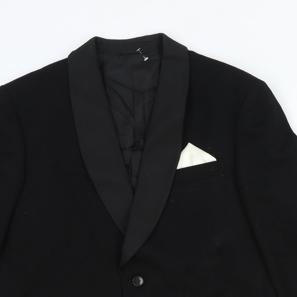 Berwin Mens Black Wool Jacket Blazer Size L Regular