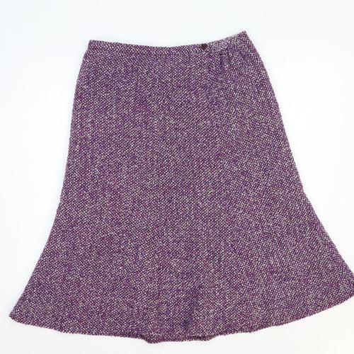 Eastex Womens Purple Acrylic Swing Skirt Size 14 Zip