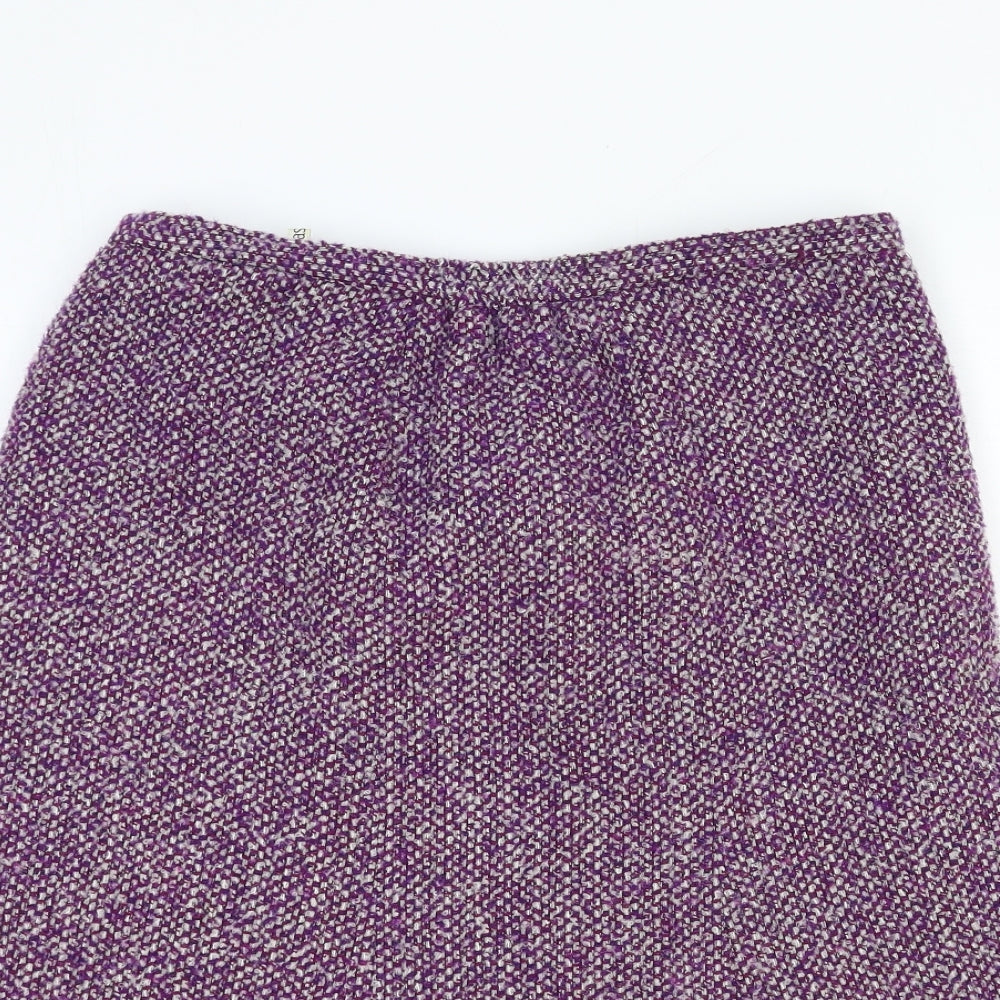 Eastex Womens Purple Acrylic Swing Skirt Size 14 Zip