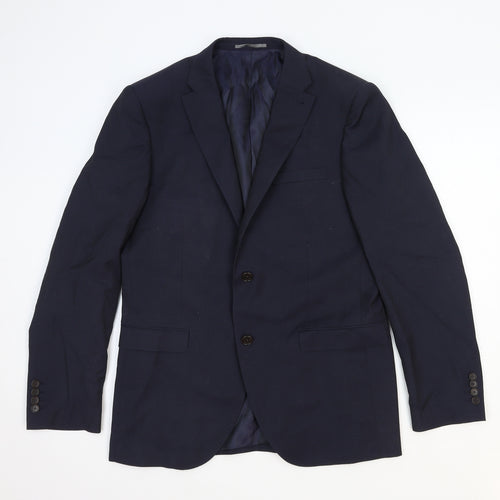NEXT Mens Blue Polyester Jacket Blazer Size L Regular