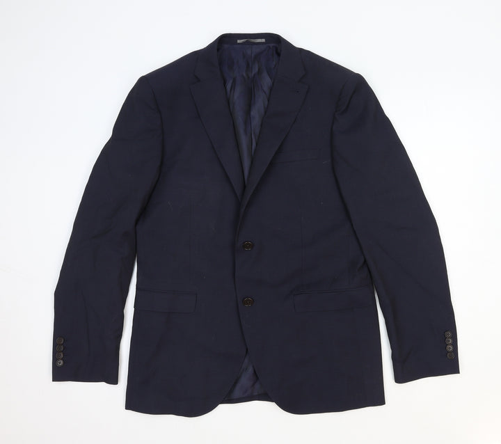 NEXT Mens Blue Polyester Jacket Blazer Size L Regular