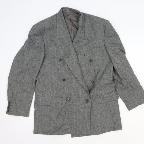NEXT Mens Grey Plaid Wool Jacket Blazer Size L Regular