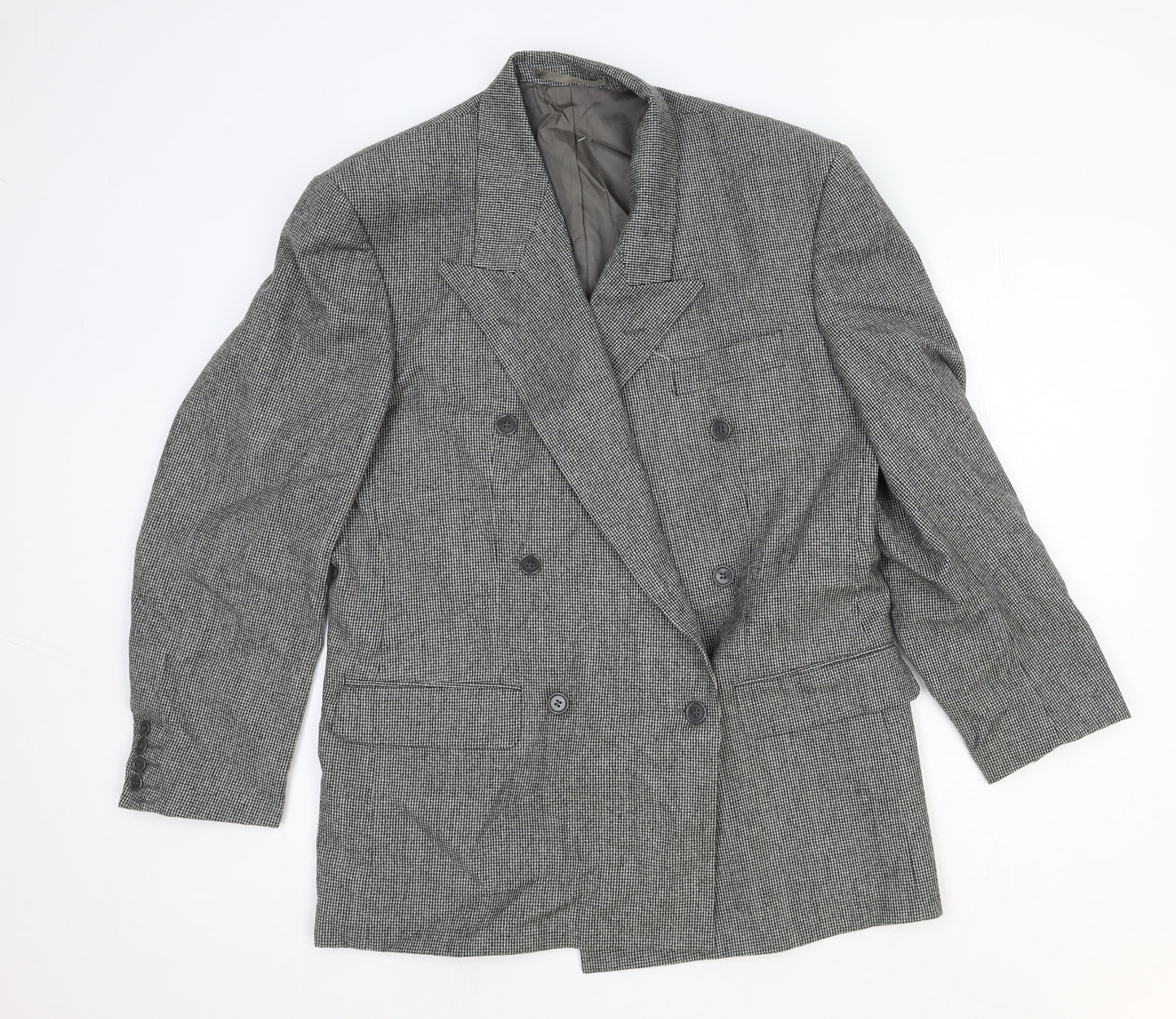 NEXT Mens Grey Plaid Wool Jacket Blazer Size L Regular