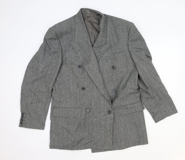 NEXT Mens Grey Plaid Wool Jacket Blazer Size L Regular