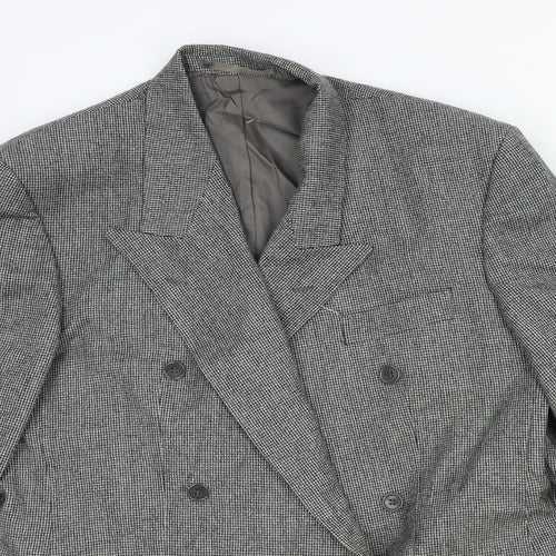 NEXT Mens Grey Plaid Wool Jacket Blazer Size L Regular