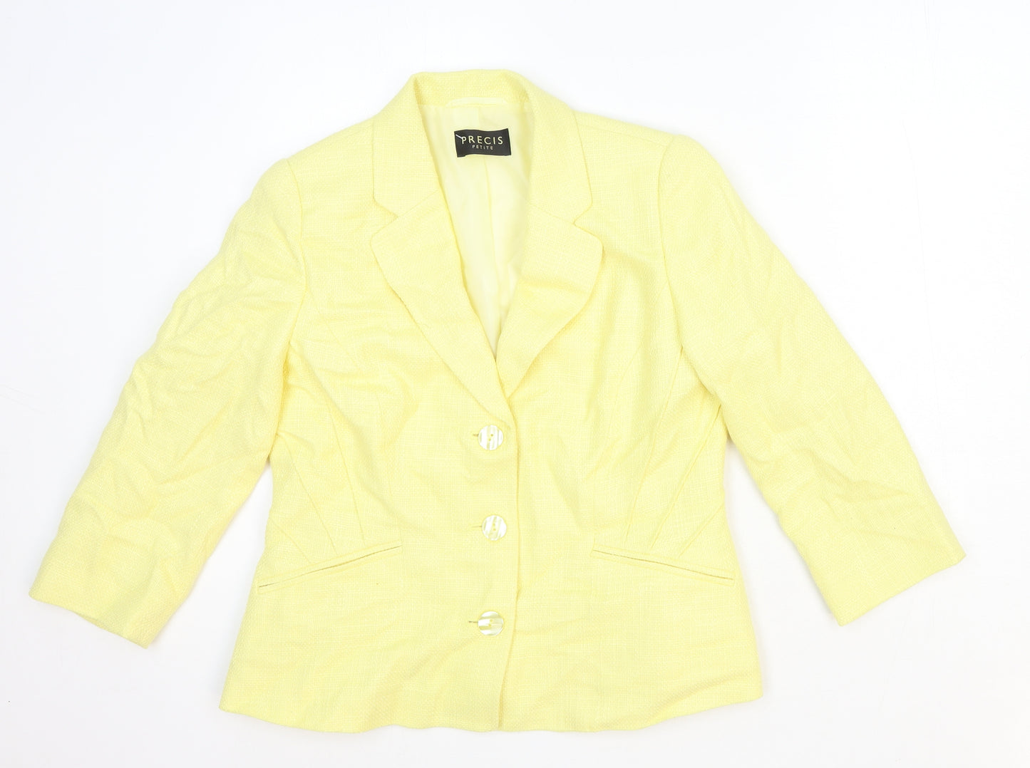 Precis Womens Yellow Viscose Jacket Blazer Size 12