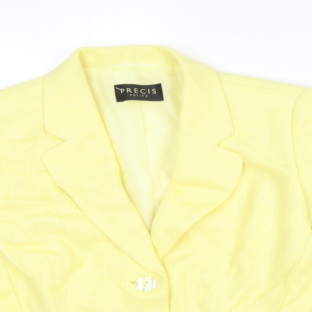 Precis Womens Yellow Viscose Jacket Blazer Size 12