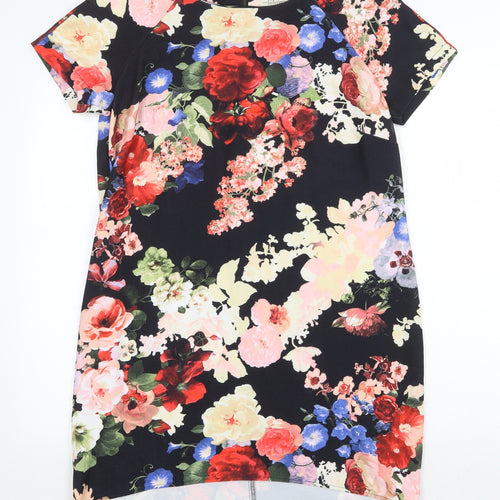 Papaya Womens Multicoloured Floral Polyester A-Line Size 14 Round Neck Zip