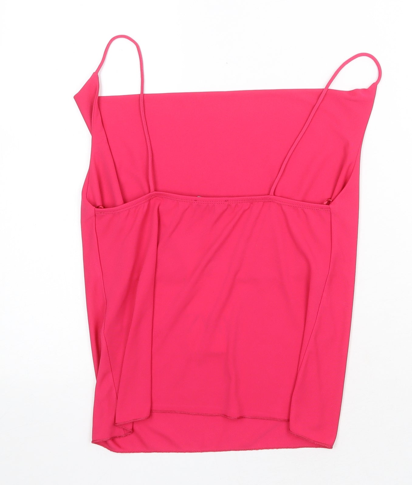 Zara Womens Pink Polyester Basic Tank Size S Cowl Neck