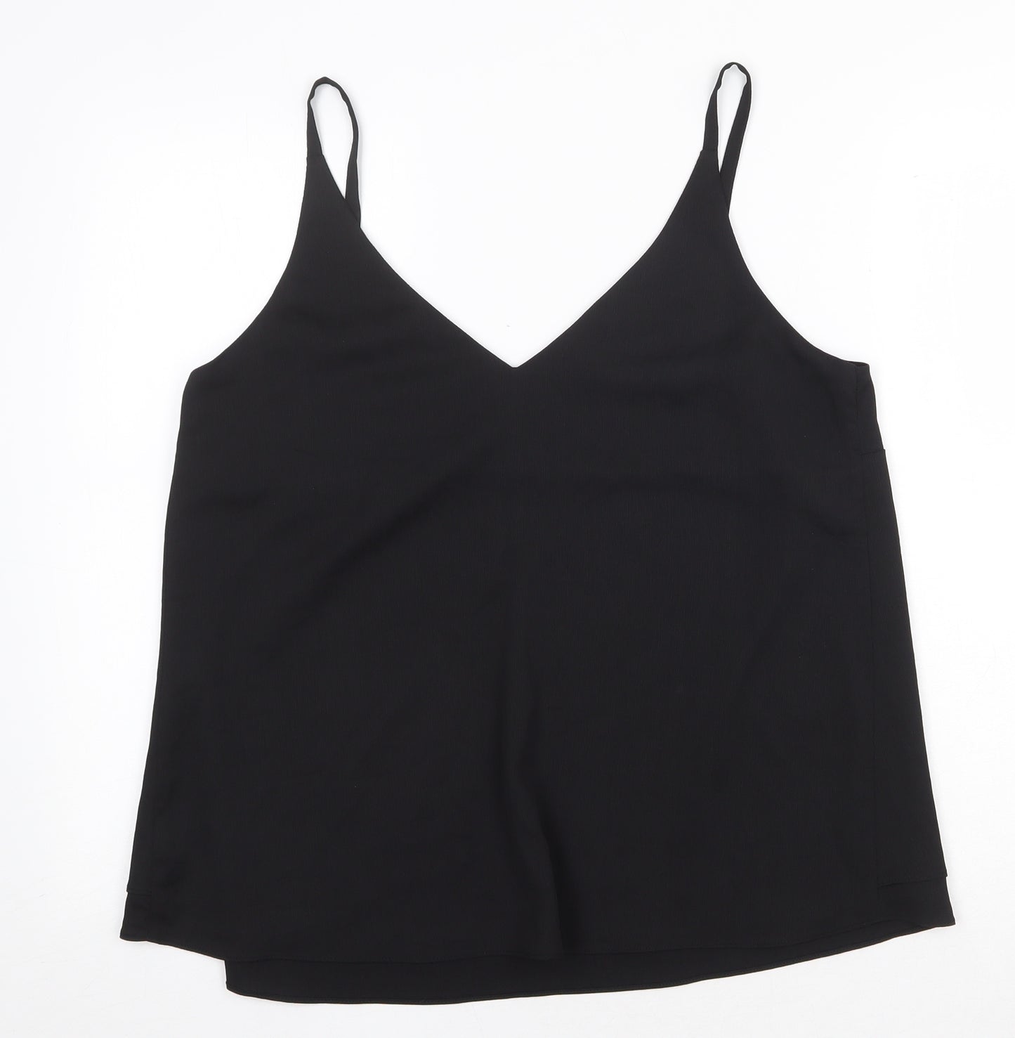 George Womens Black Polyester Camisole Tank Size 14 V-Neck