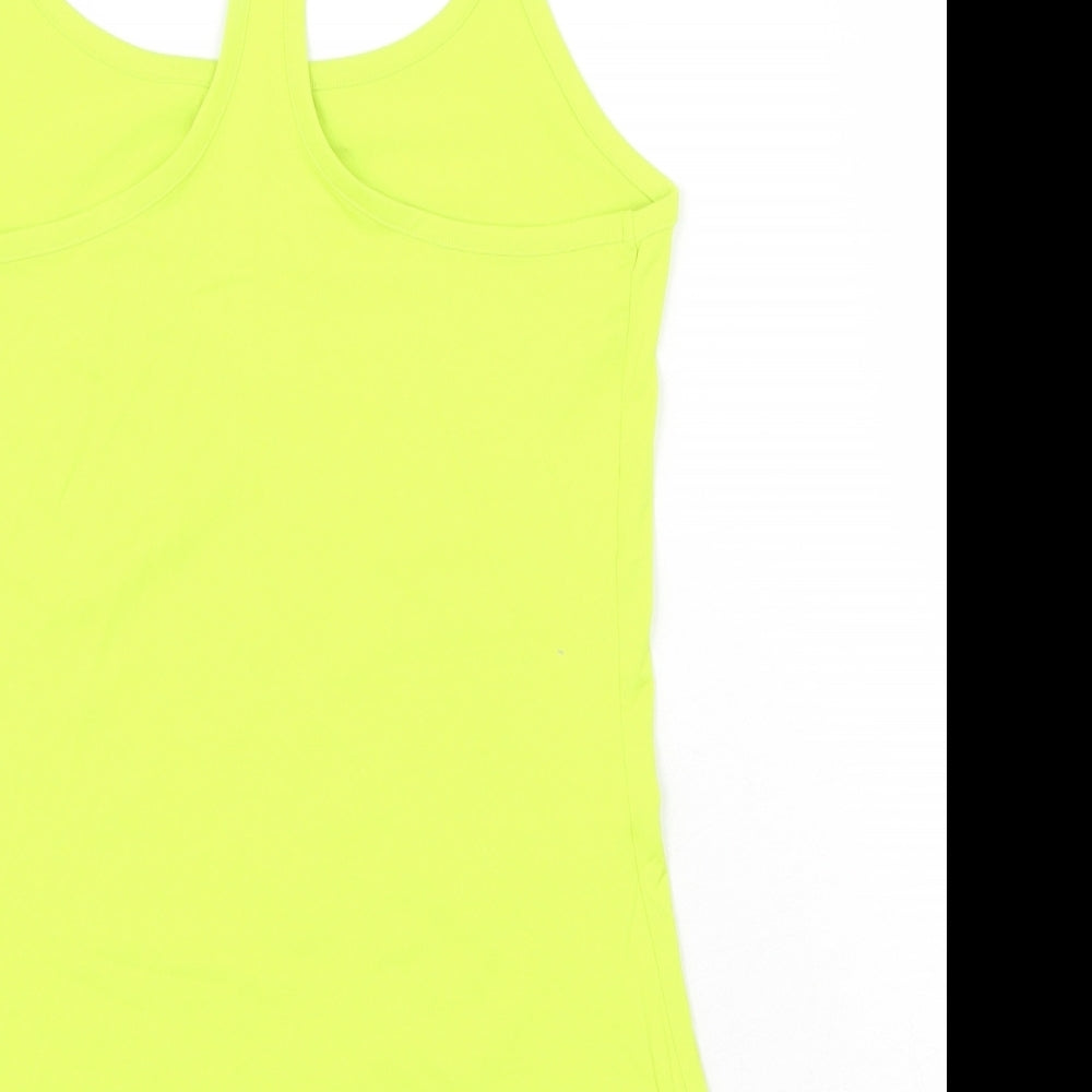 Marks and Spencer Womens Green Polyester Basic Tank Size 8 Scoop Neck - Racerback