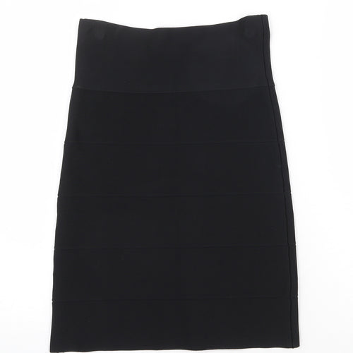 John Lewis Womens Black Viscose Straight & Pencil Skirt Size 10