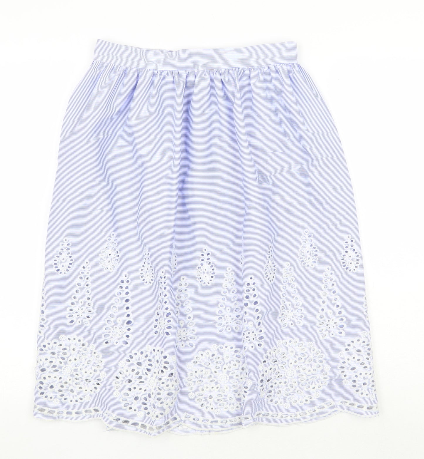 H&M Womens Blue Geometric Polyester Tulip Skirt Size 8 Zip