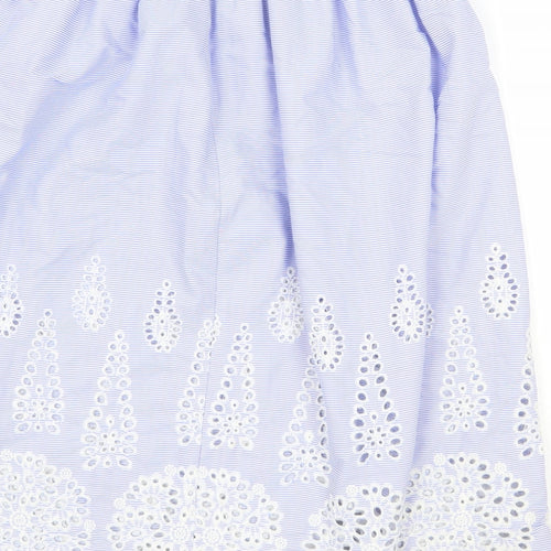 H&M Womens Blue Geometric Polyester Tulip Skirt Size 8 Zip