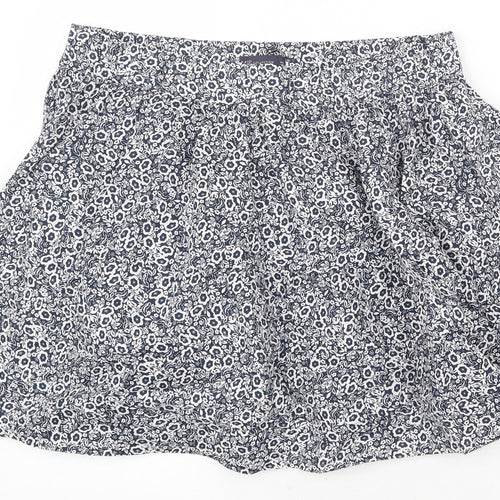 Marks and Spencer Womens Blue Floral Cotton Skater Skirt Size 16