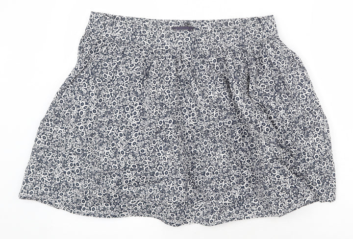 Marks and Spencer Womens Blue Floral Cotton Skater Skirt Size 16