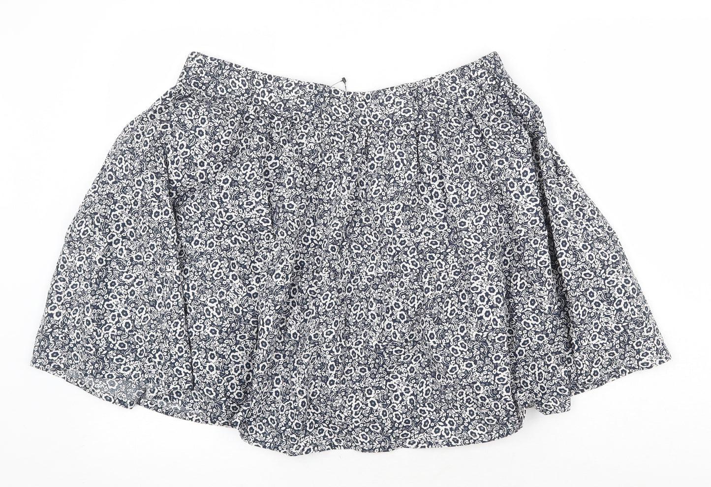 Marks and Spencer Womens Blue Floral Cotton Skater Skirt Size 16