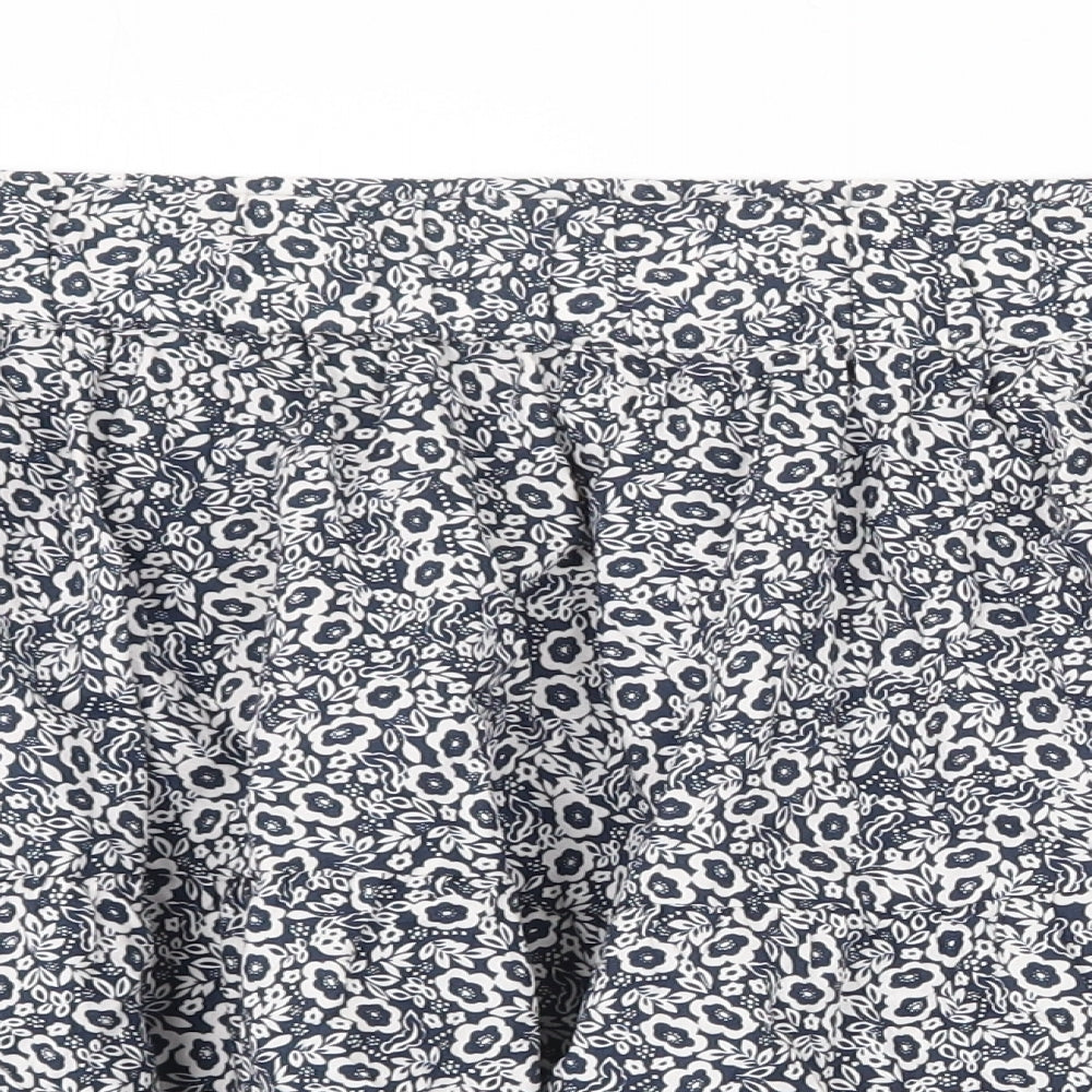 Marks and Spencer Womens Blue Floral Cotton Skater Skirt Size 24