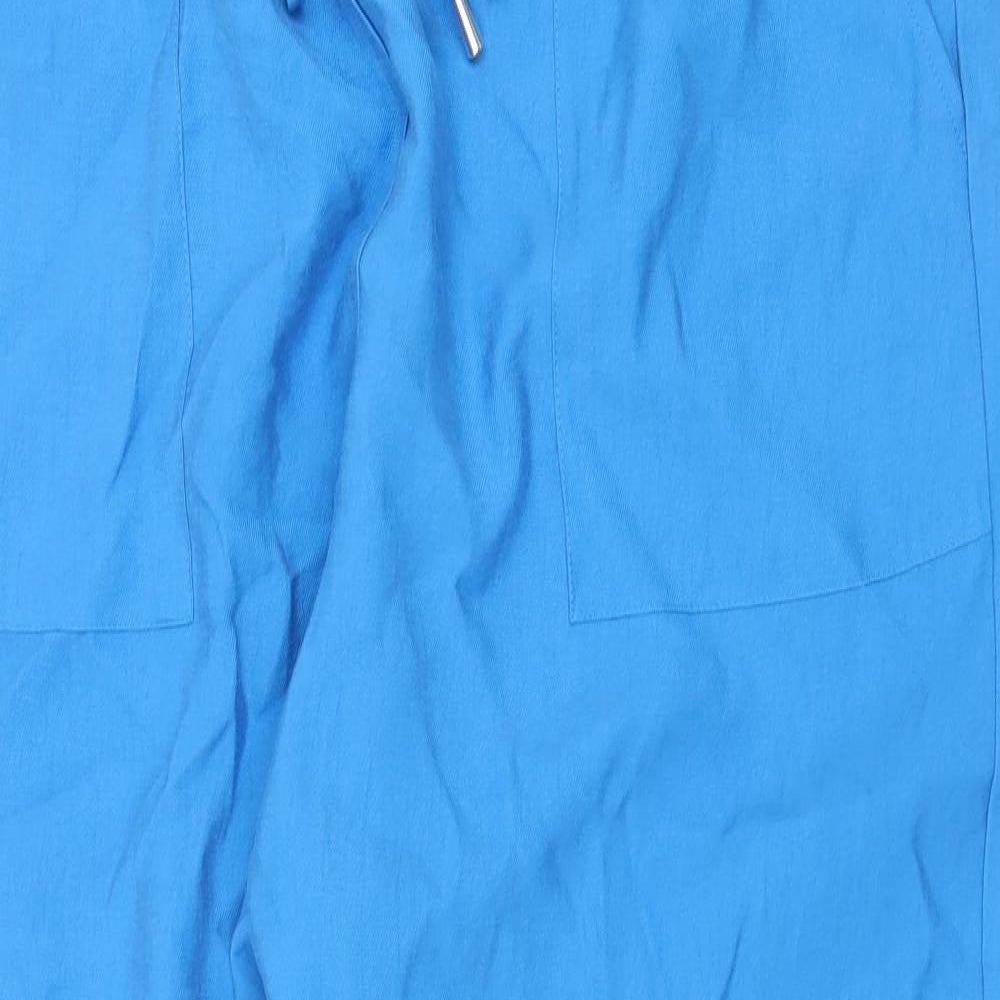 Marks and Spencer Womens Blue Viscose Jogger Trousers Size 20 Regular Drawstring