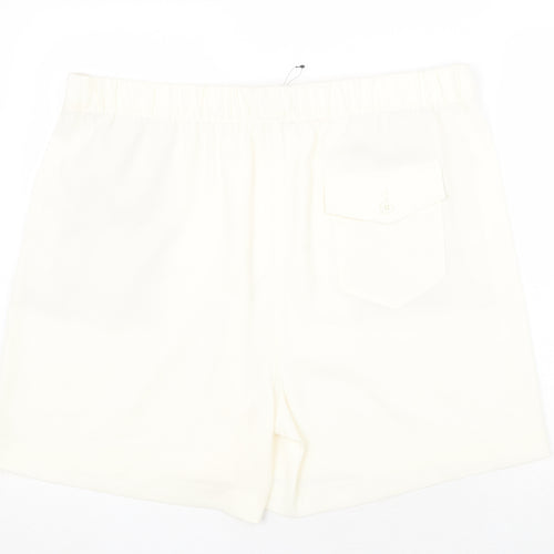 Marks and Spencer Womens Ivory Polyester Basic Shorts Size 20 Regular Pull On