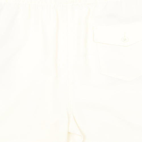 Marks and Spencer Womens Ivory Polyester Basic Shorts Size 20 Regular Pull On