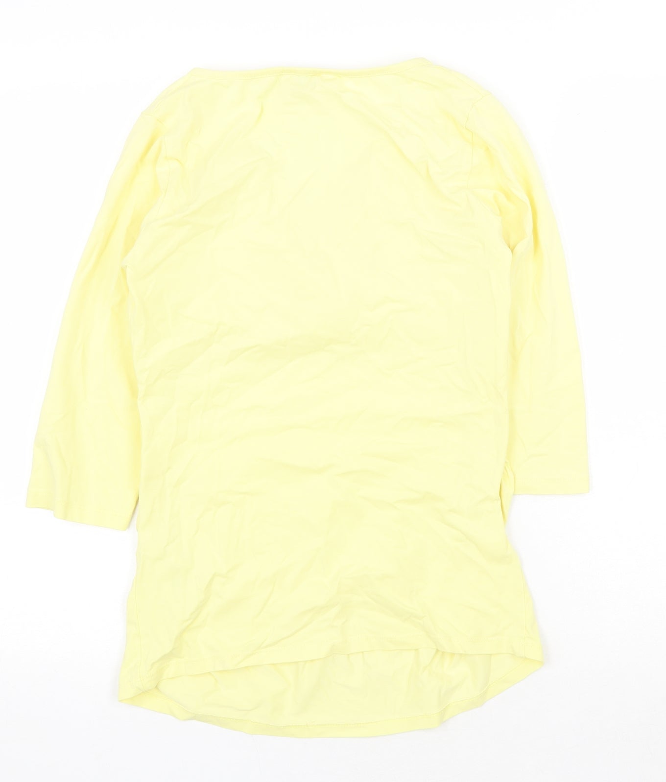 Dorothy Perkins Womens Yellow Cotton Tunic Blouse Size 8 V-Neck