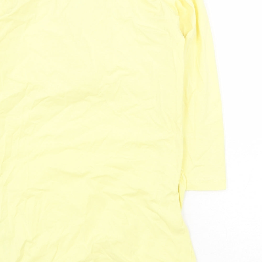 Dorothy Perkins Womens Yellow Cotton Tunic Blouse Size 8 V-Neck