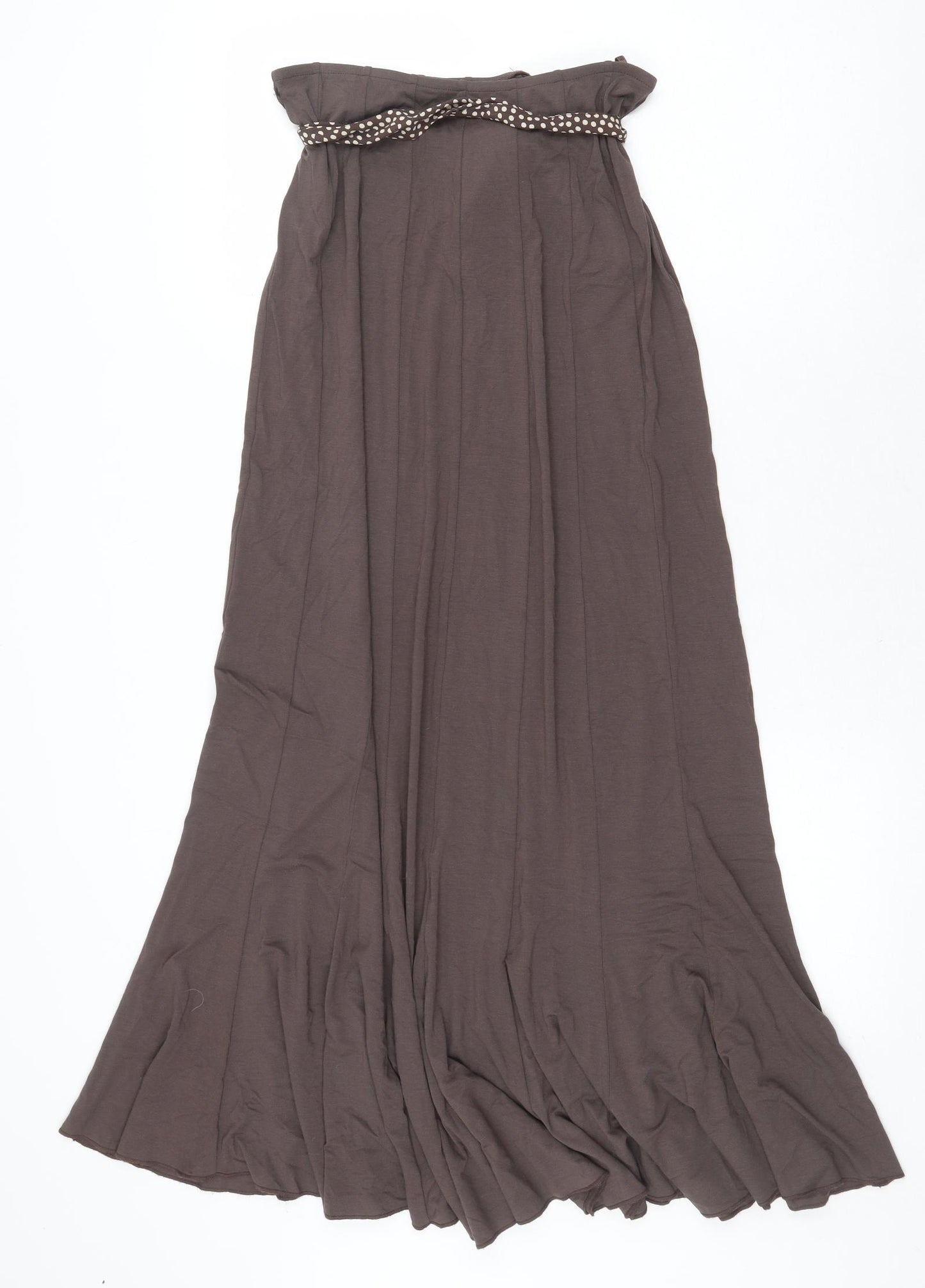 Per Una Womens Brown Viscose Swing Skirt Size 8 Tie