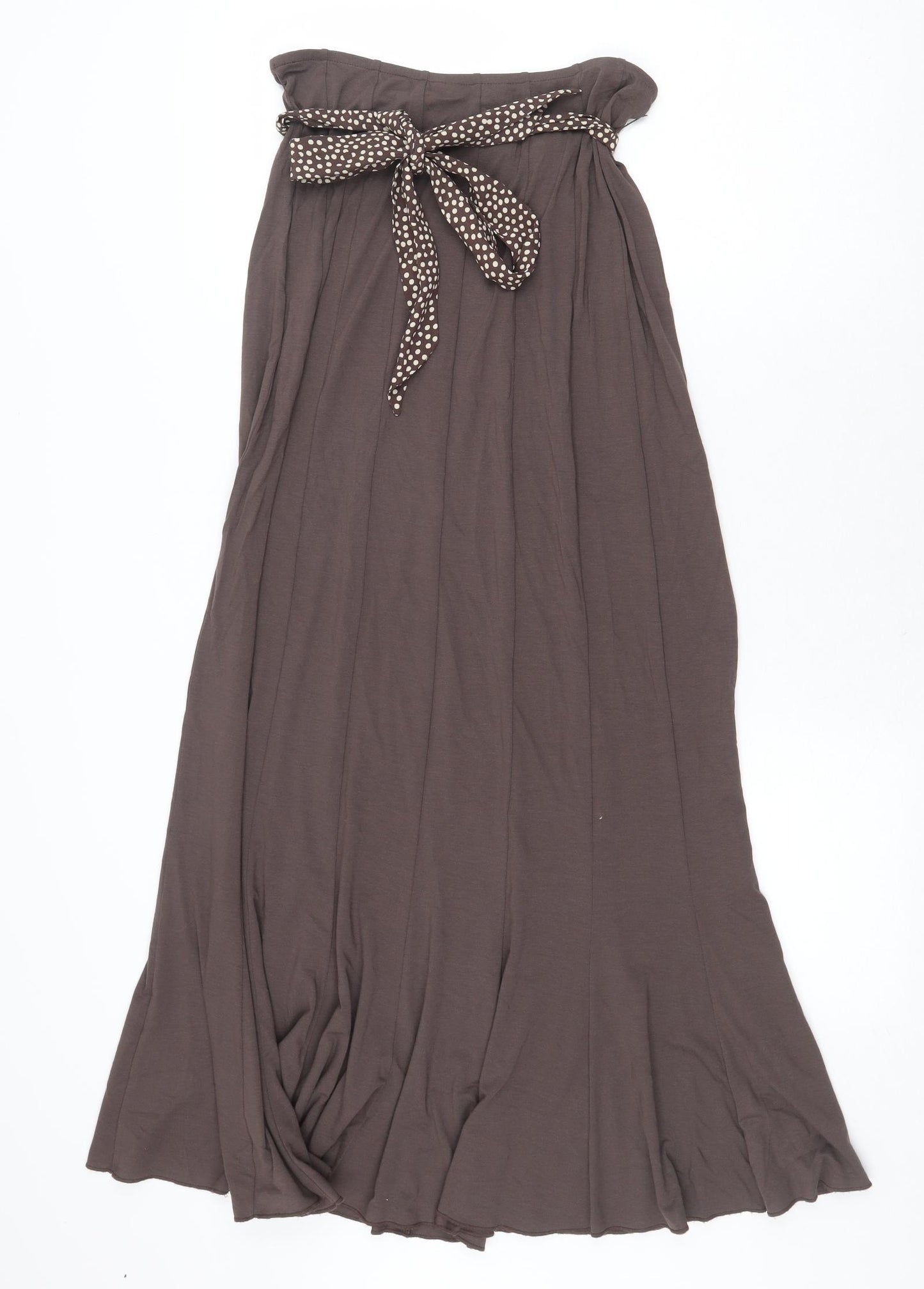 Per Una Womens Brown Viscose Swing Skirt Size 8 Tie