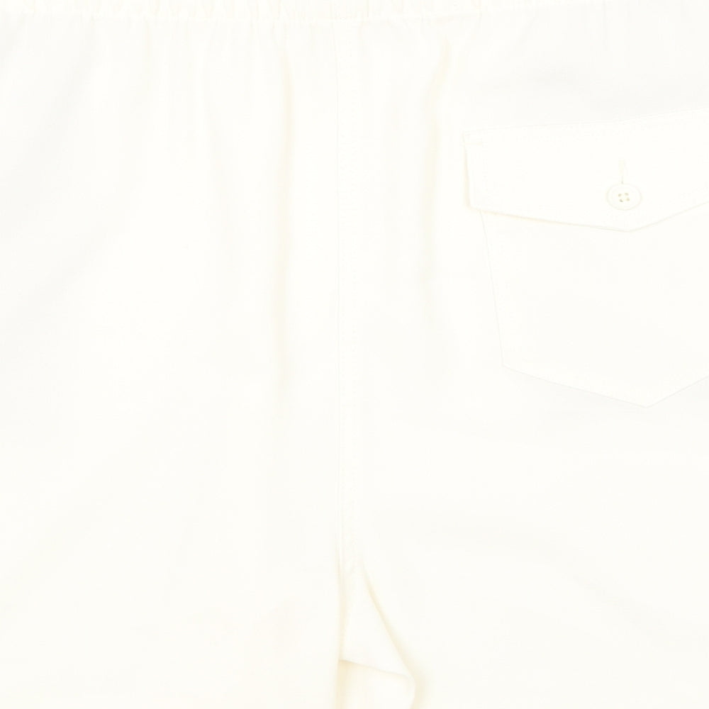 Marks and Spencer Womens Ivory Polyester Basic Shorts Size 24 Regular Pull On