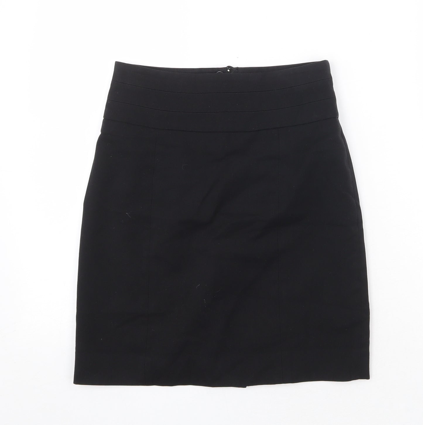 H&M Womens Black Polyester Straight & Pencil Skirt Size 6 Zip