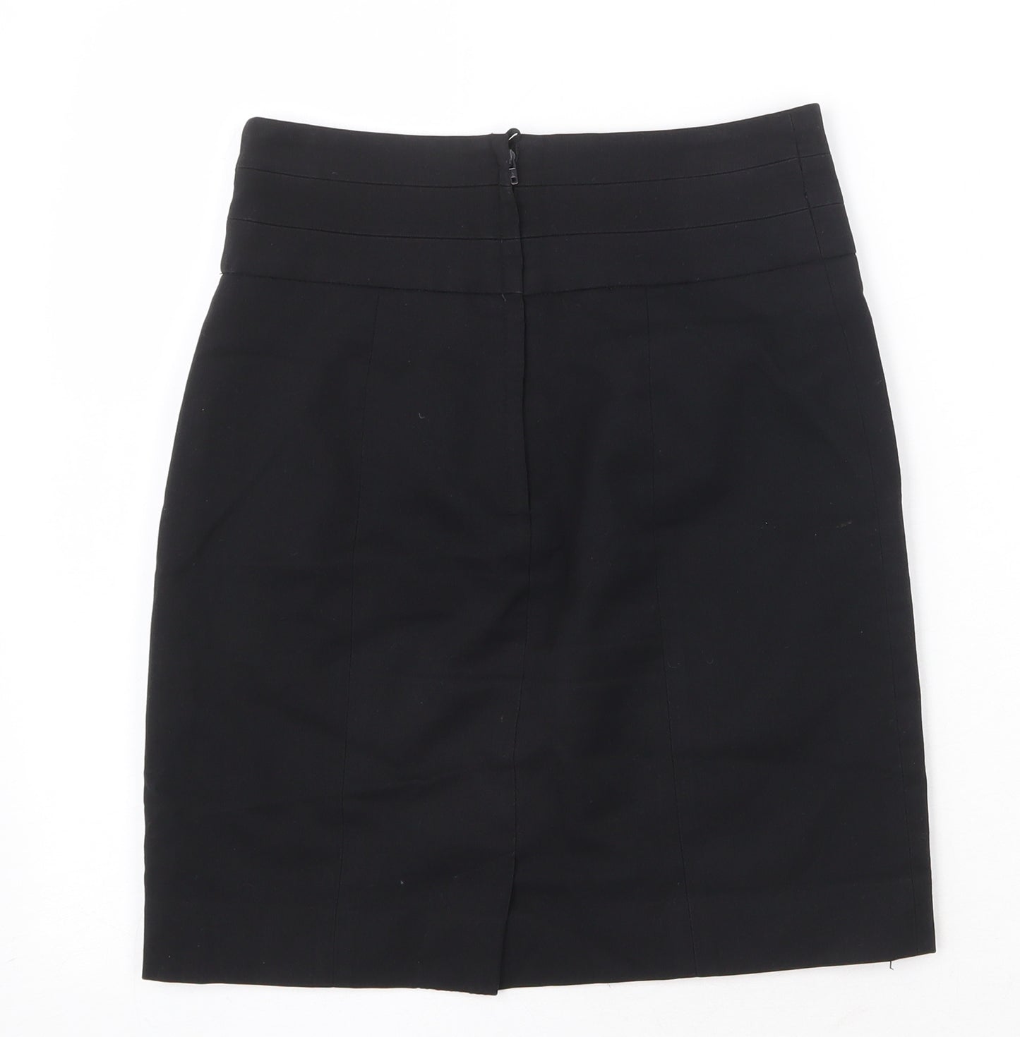 H&M Womens Black Polyester Straight & Pencil Skirt Size 6 Zip