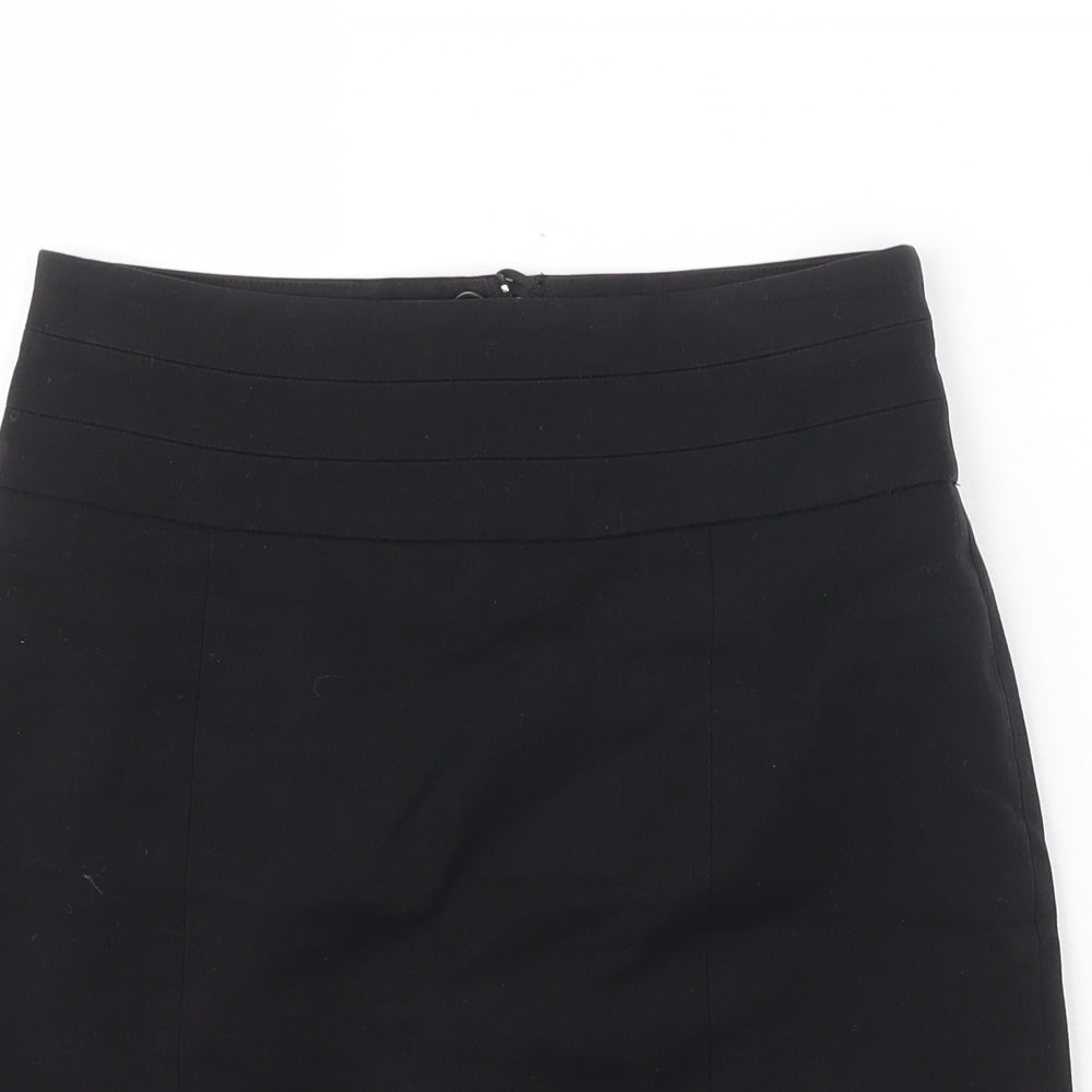 H&M Womens Black Polyester Straight & Pencil Skirt Size 6 Zip