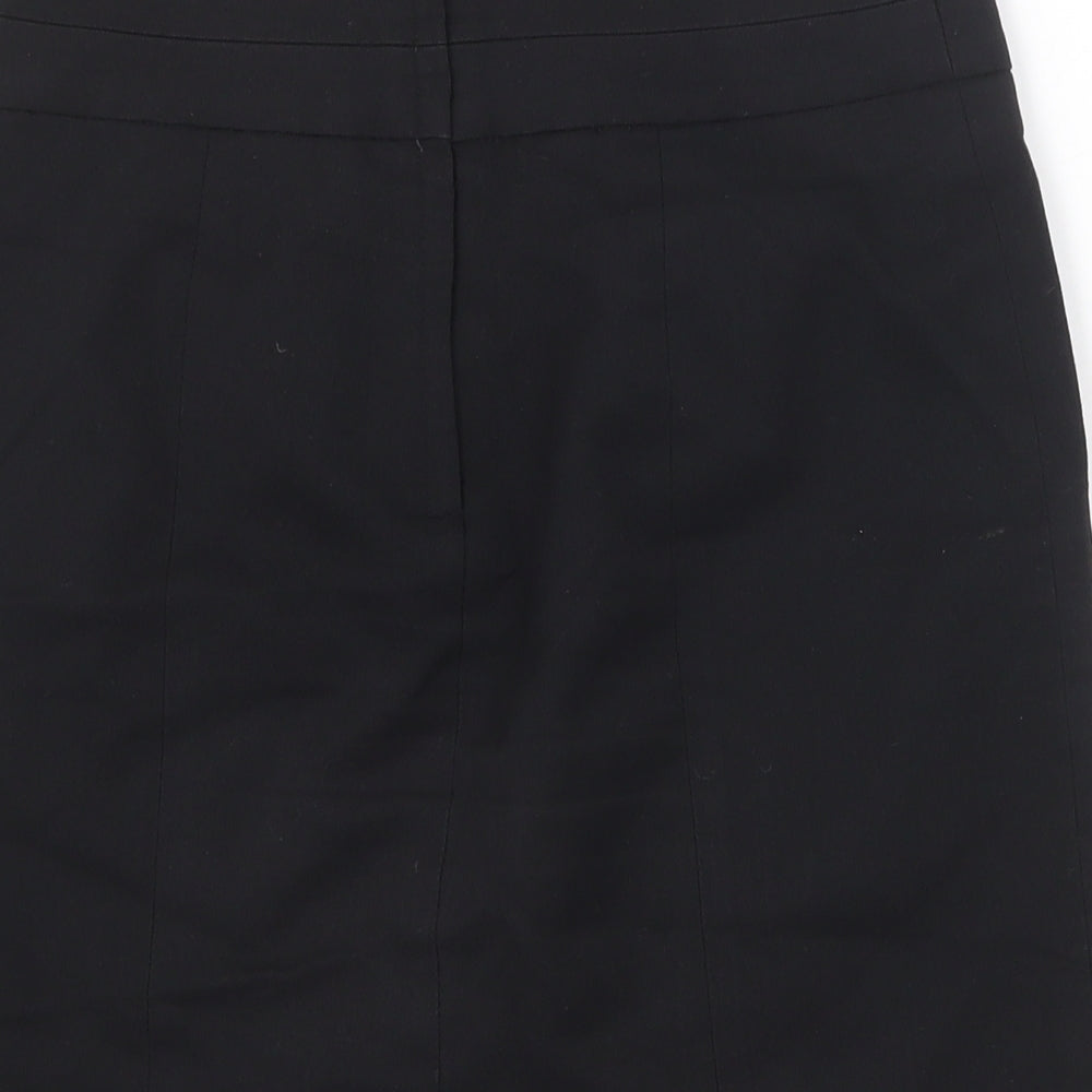 H&M Womens Black Polyester Straight & Pencil Skirt Size 6 Zip