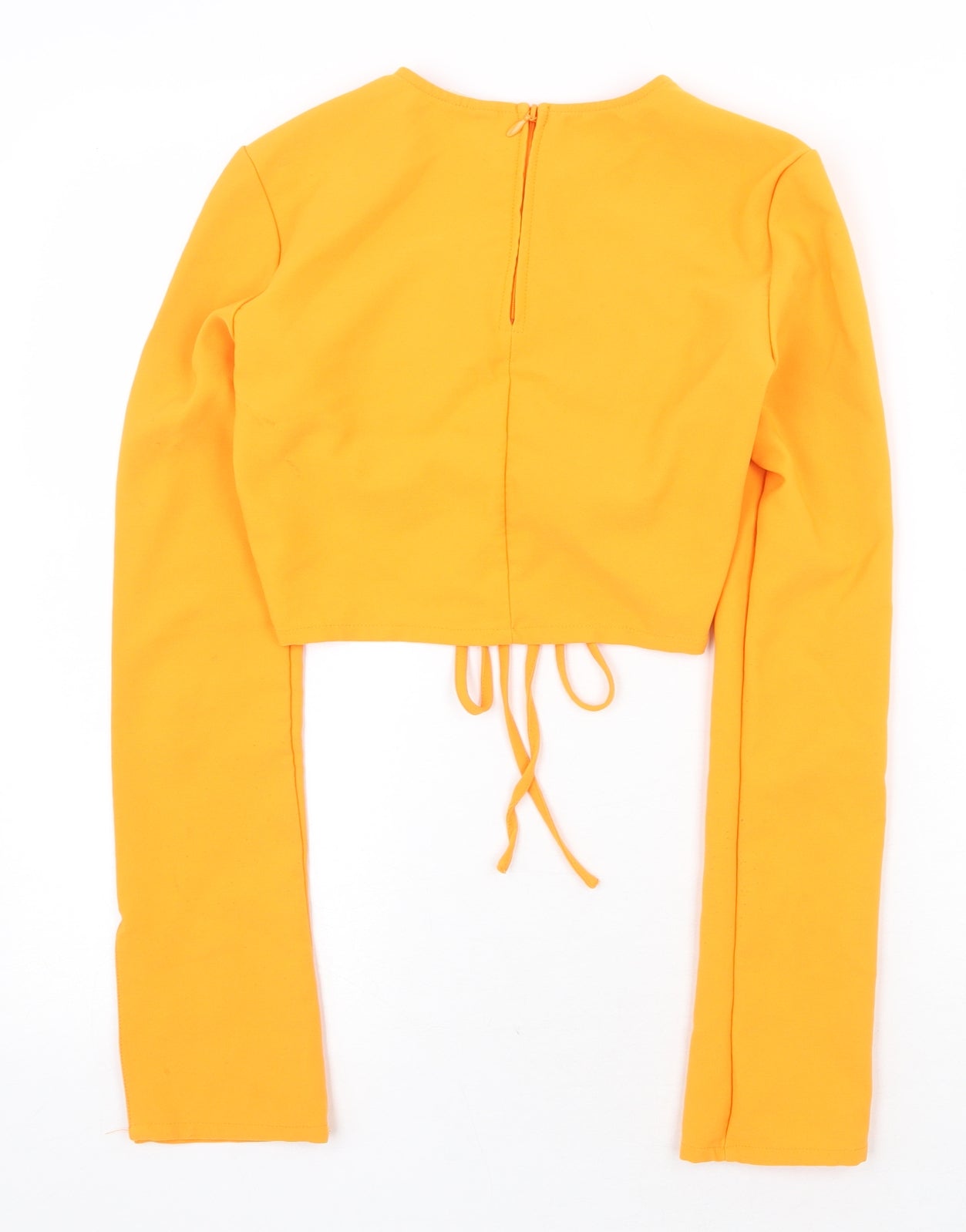 H&M Womens Orange Polyester Cropped T-Shirt Size 8 Round Neck