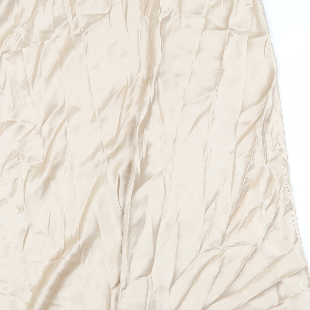 Marks and Spencer Womens Gold Viscose Swing Skirt Size 20
