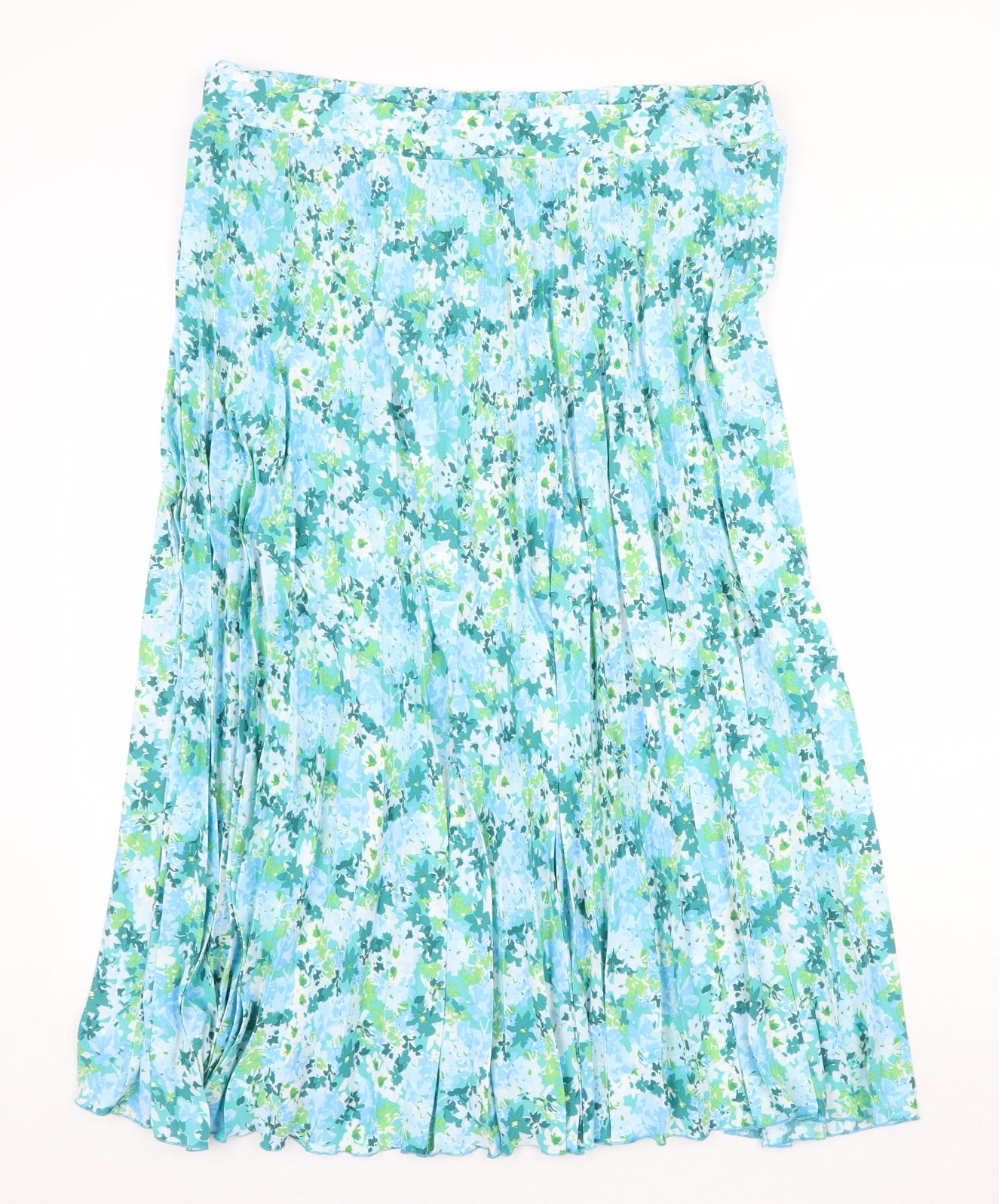Marks and Spencer Womens Blue Floral Polyester Peasant Skirt Size 20