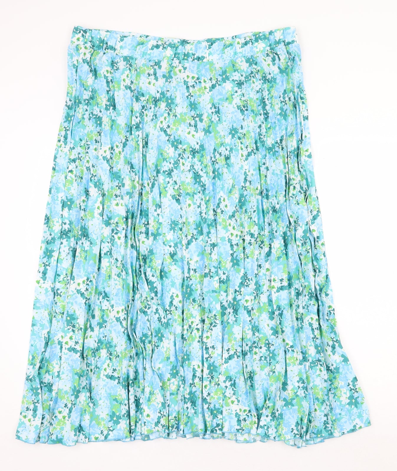 Marks and Spencer Womens Blue Floral Polyester Peasant Skirt Size 20