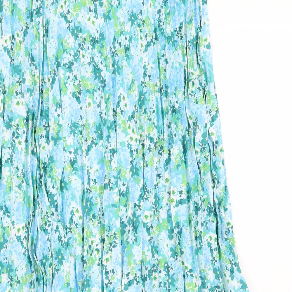 Marks and Spencer Womens Blue Floral Polyester Peasant Skirt Size 20