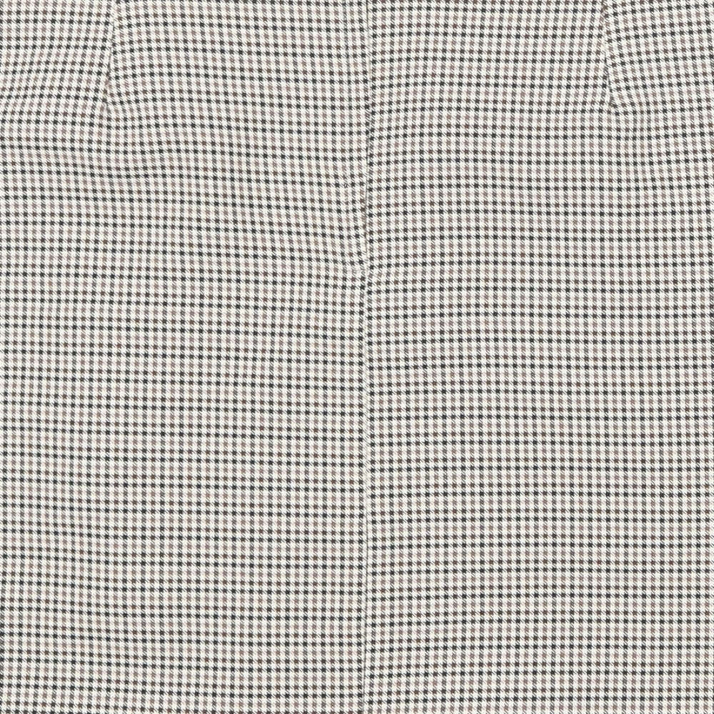 George Womens Beige Plaid Polyester Straight & Pencil Skirt Size 16 Zip