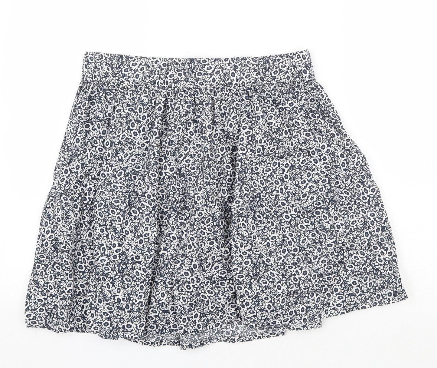 Marks and Spencer Womens Blue Floral Cotton Skater Skirt Size 12