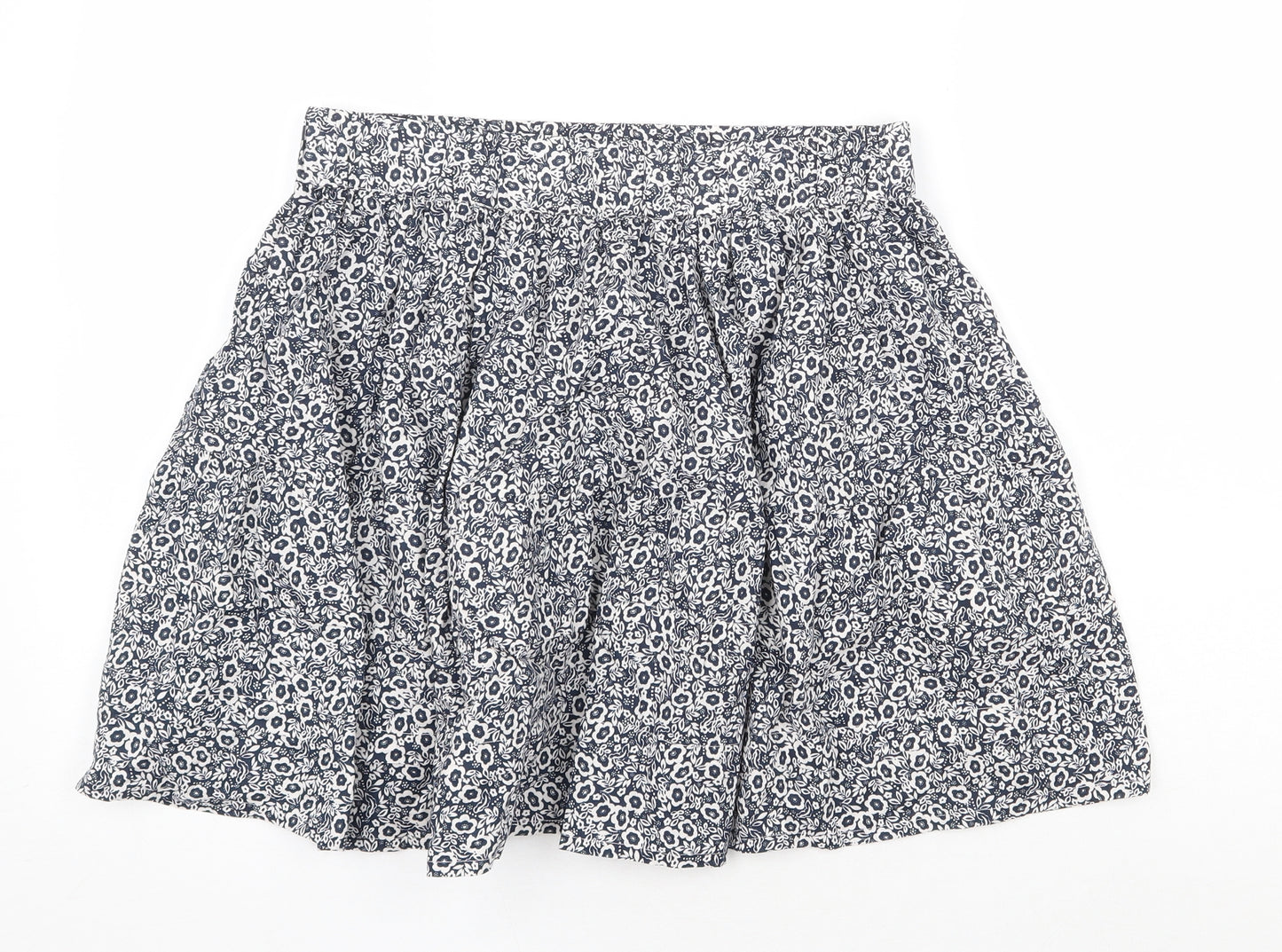Marks and Spencer Womens Blue Floral Cotton Skater Skirt Size 12