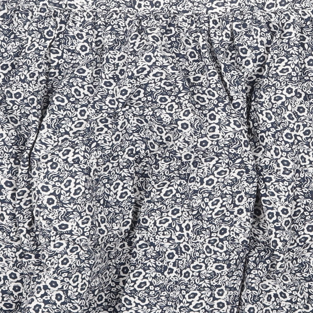Marks and Spencer Womens Blue Floral Cotton Skater Skirt Size 12